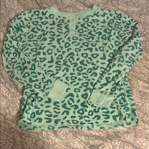Serra Mint Green Leopard Print Top(2 piece)